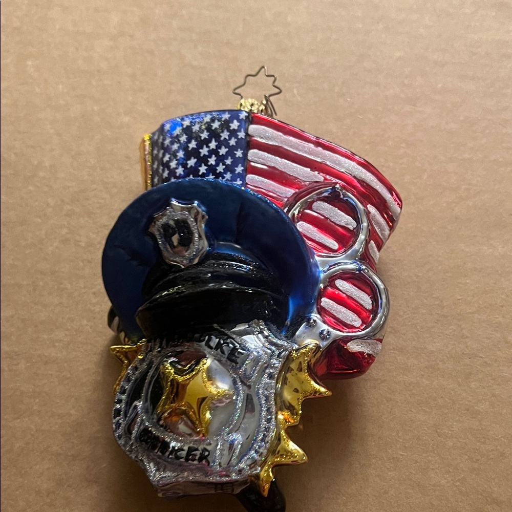 Christopher Radko Patriotic Police Officer Ornament